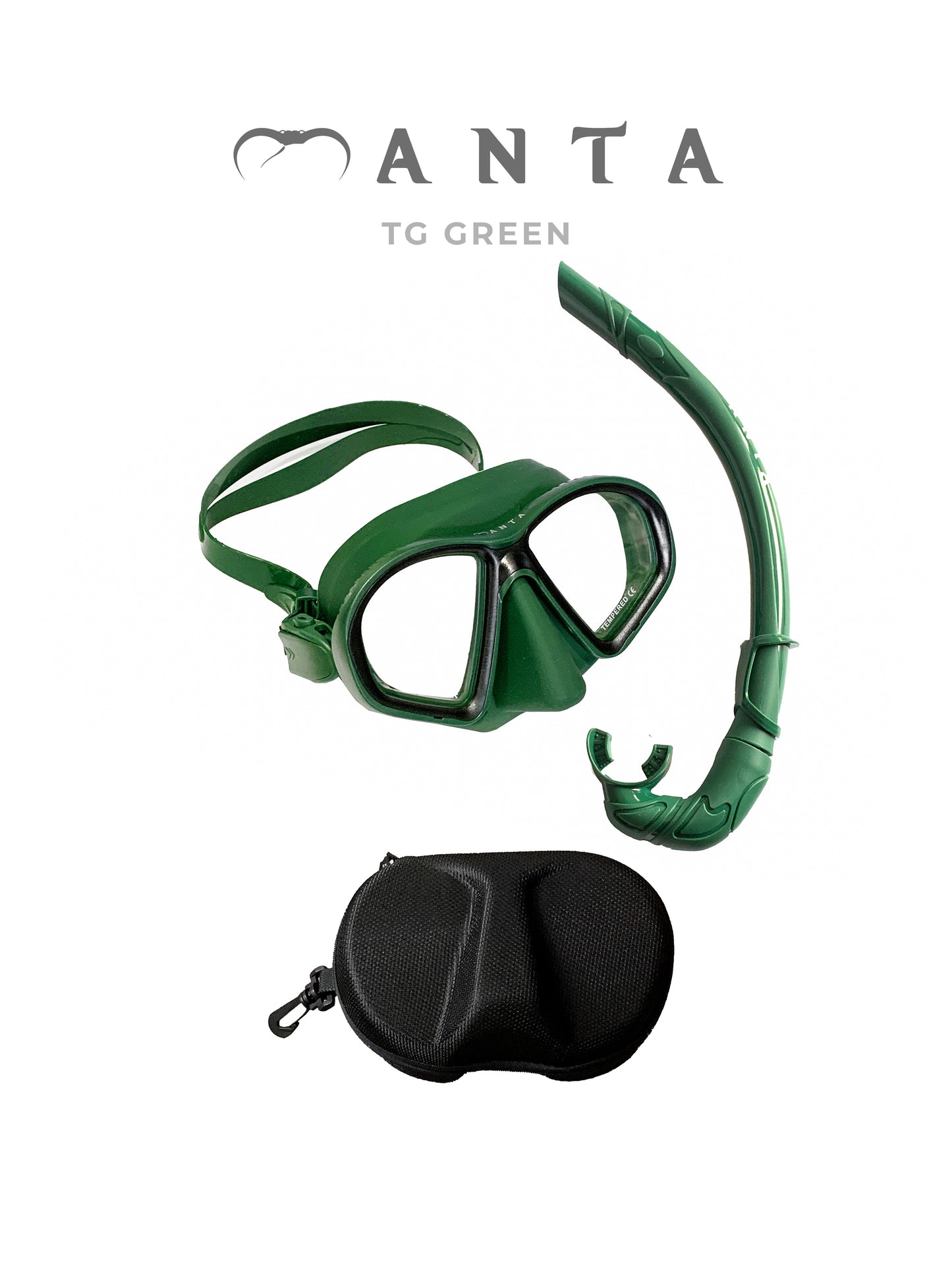 Manta TG Green Freediving Mask